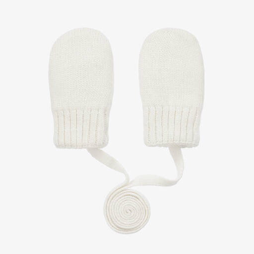 Jamiks-Ivory Wool & Cashmere Baby Mittens | Childrensalon
