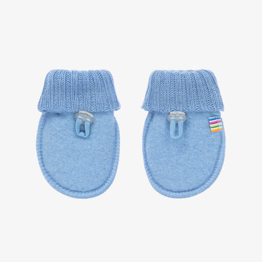 Joha-Blue Merino Wool Mittens | Childrensalon