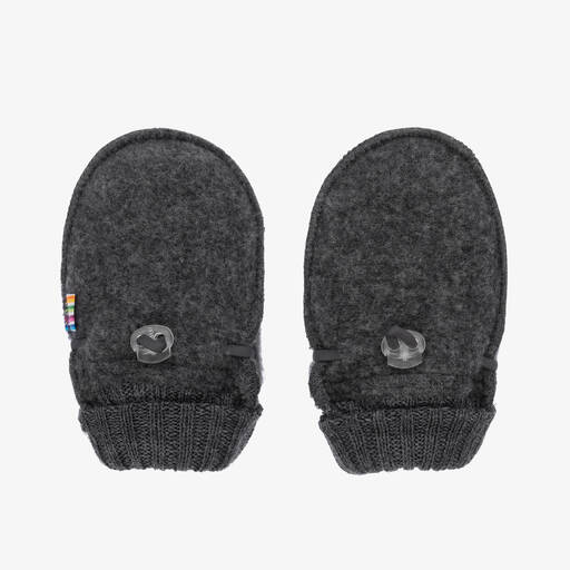 Joha-Grey Merino Wool Baby Mittens | Childrensalon