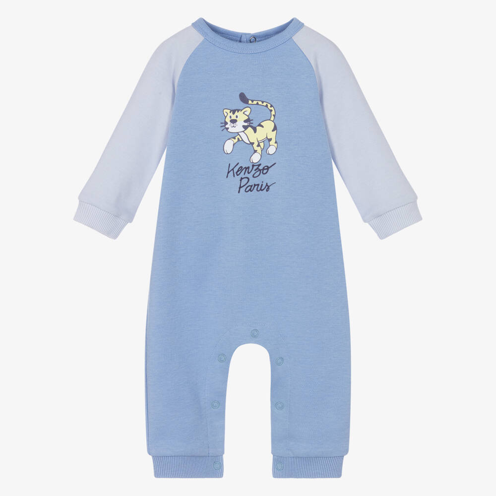 KENZO KIDS-Baby Boys Blue Tiger Cotton Romper | Childrensalon