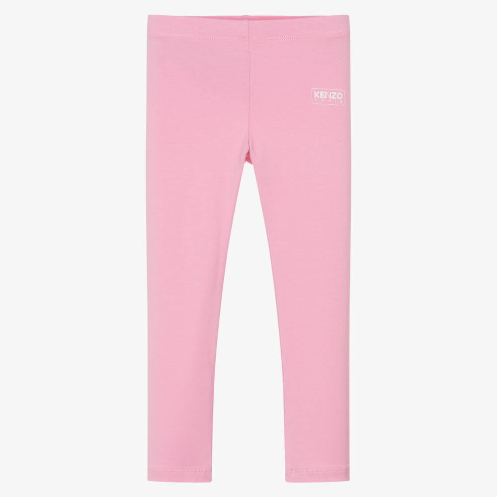 KENZO KIDS-Girls Pink Cotton Jersey Leggings | Childrensalon