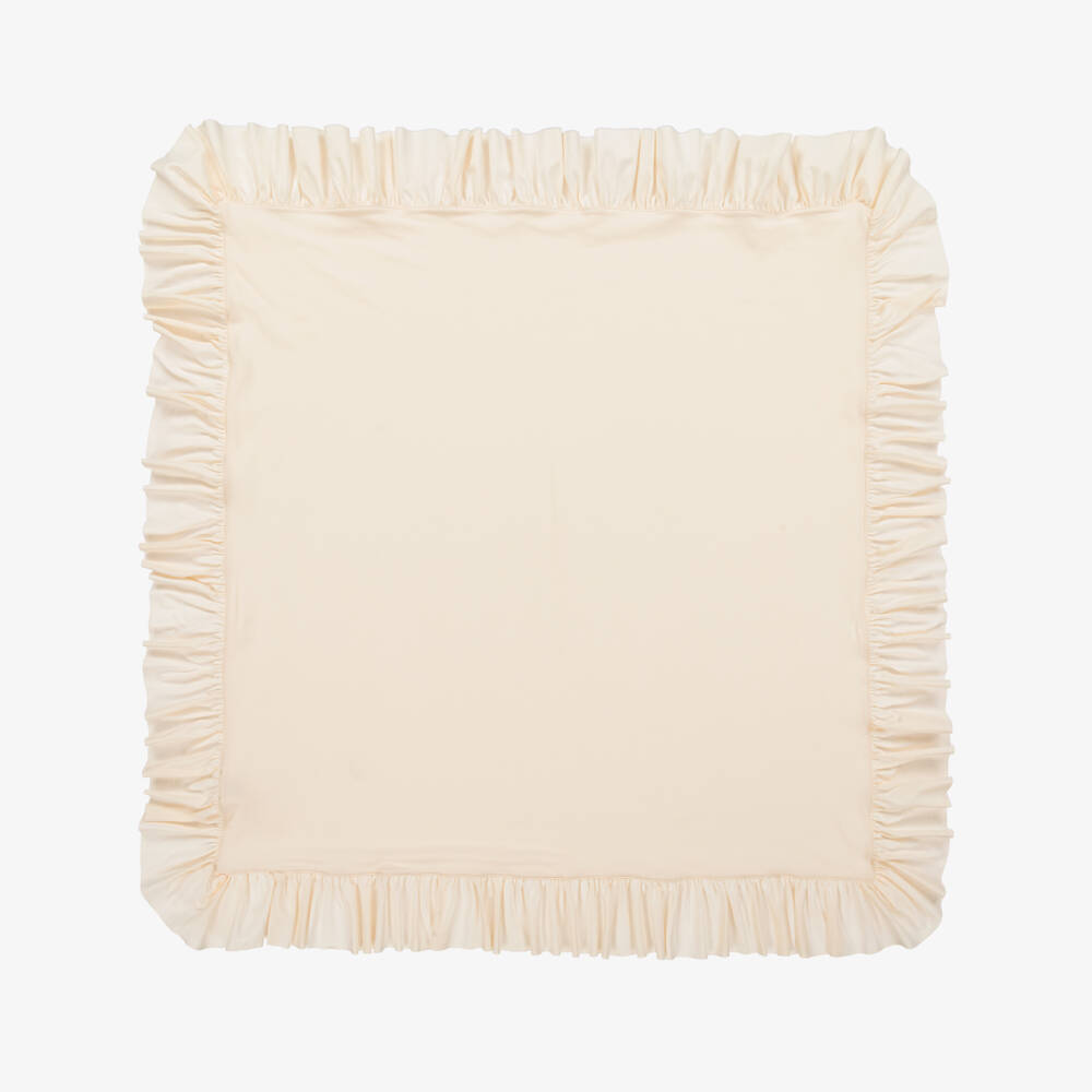 Lemon Loves Layette-Baby Girls Ivory Cotton Blanket (90cm) | Childrensalon