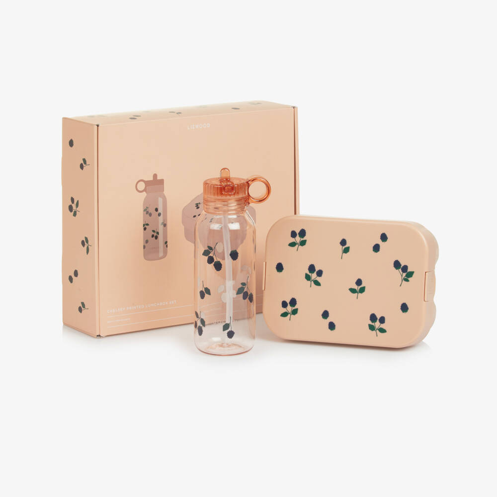 Liewood-Pink Blackberry Print Chelsey Lunchbox Set | Childrensalon