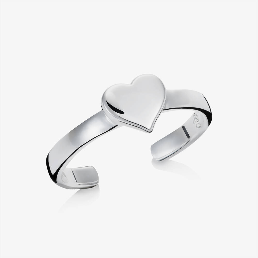 Little Star-Girls Sterling Silver Open Heart Ring | Childrensalon