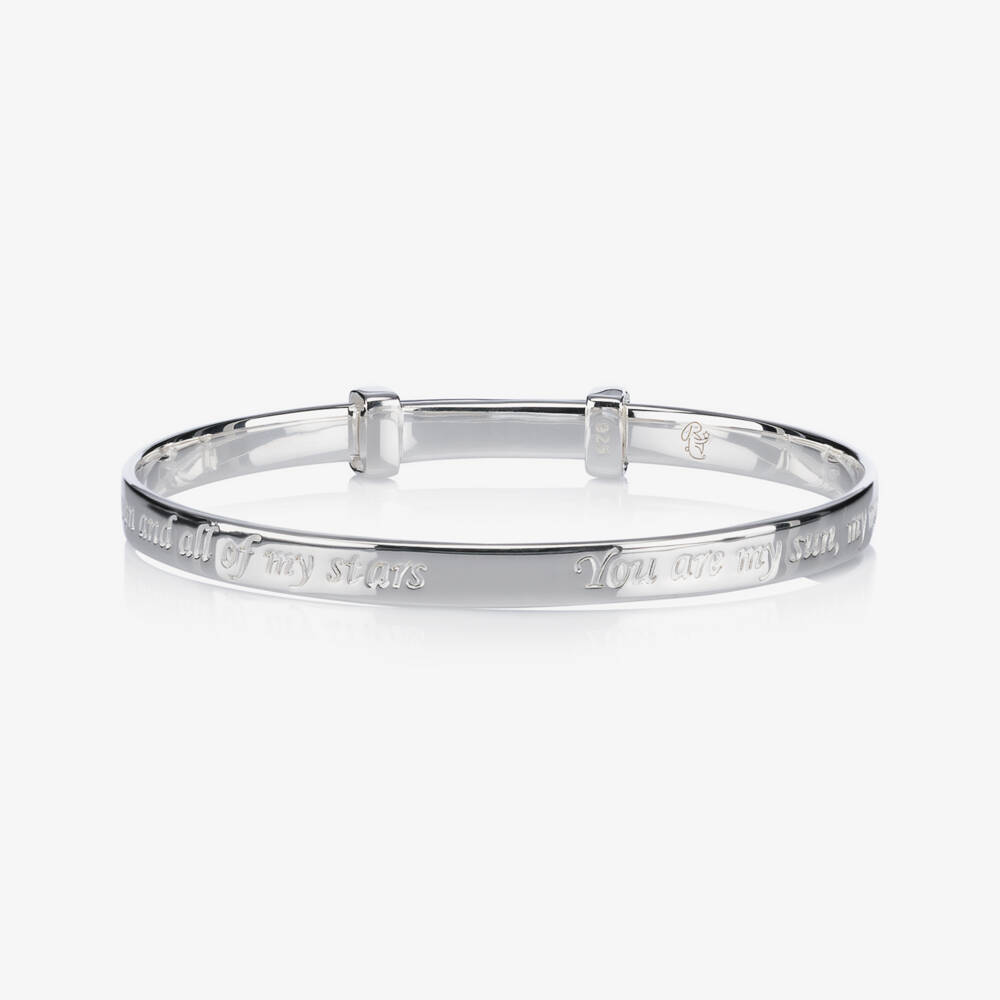 Little Star-Sterling Silver Engraved Luna Bangle | Childrensalon