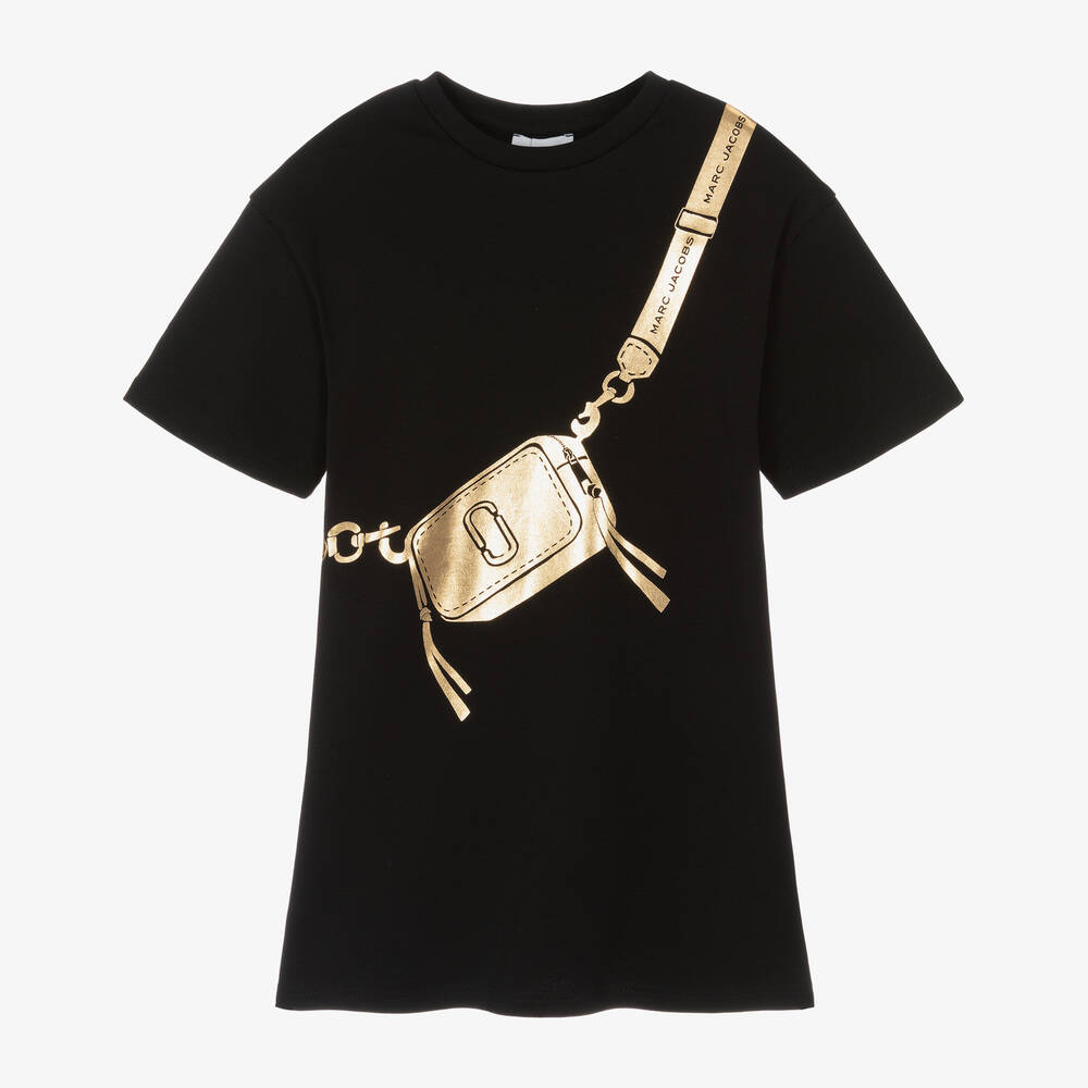 MARC JACOBS-Girls Black Cotton Dress | Childrensalon
