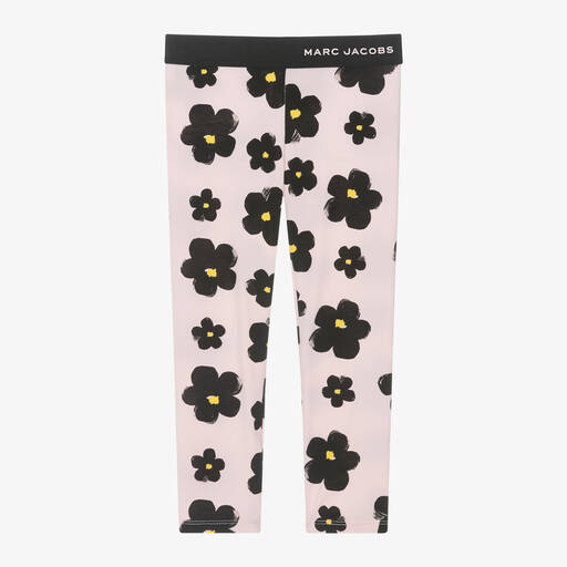 MARC JACOBS-Girls Pink Cotton Daisy Leggings | Childrensalon