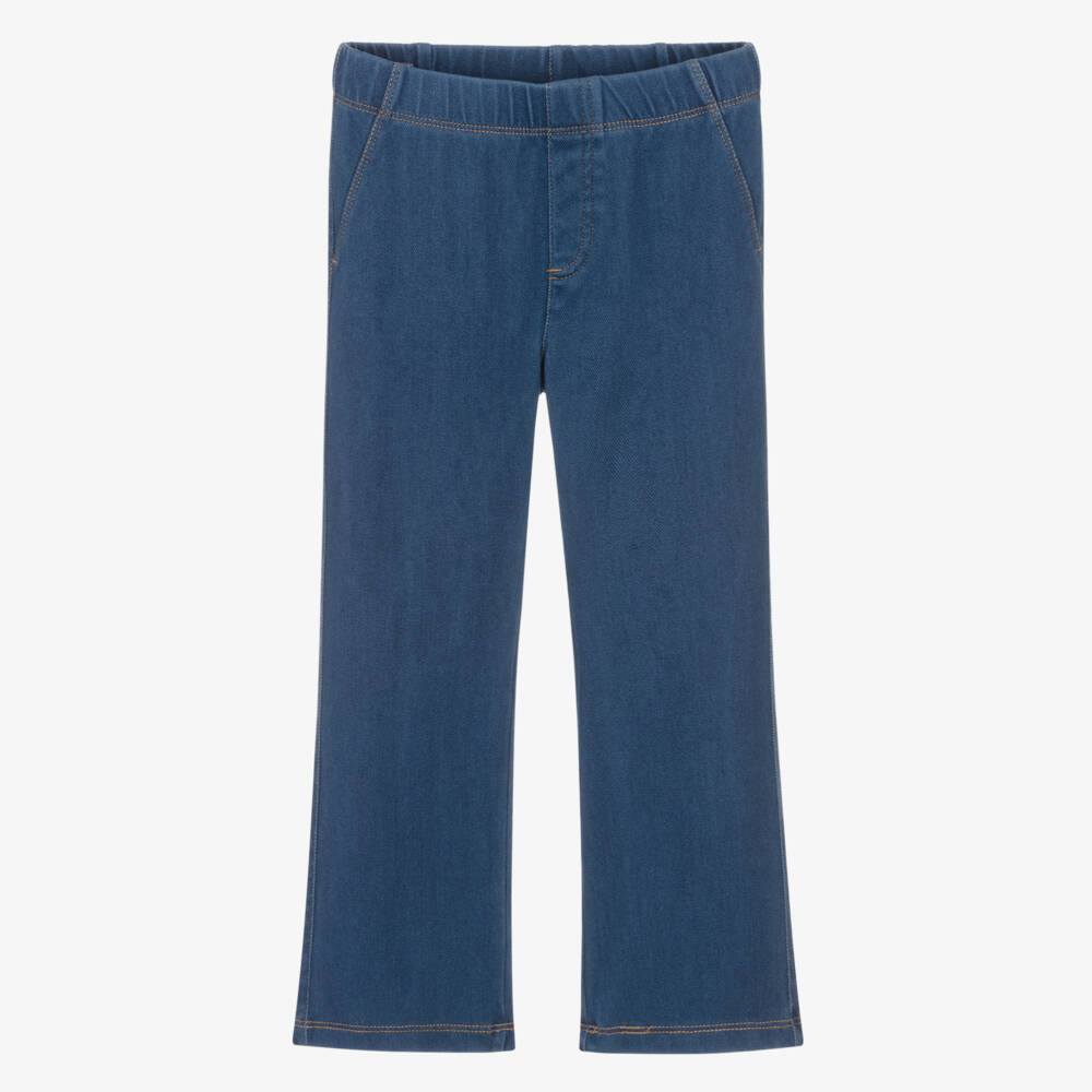 Mayoral-Girls Blue Flared Cotton Jeggings | Childrensalon