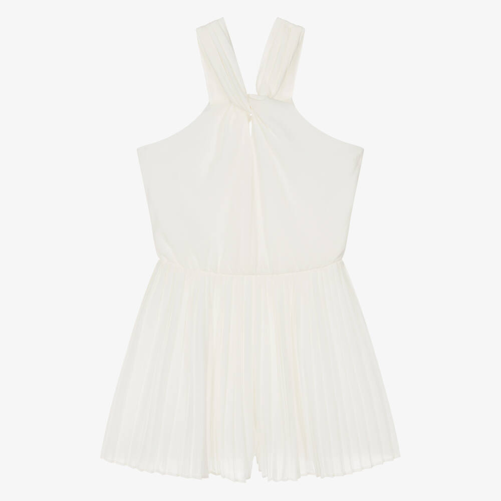 Mayoral-Girls Ivory Crêpe Halter Playsuit | Childrensalon