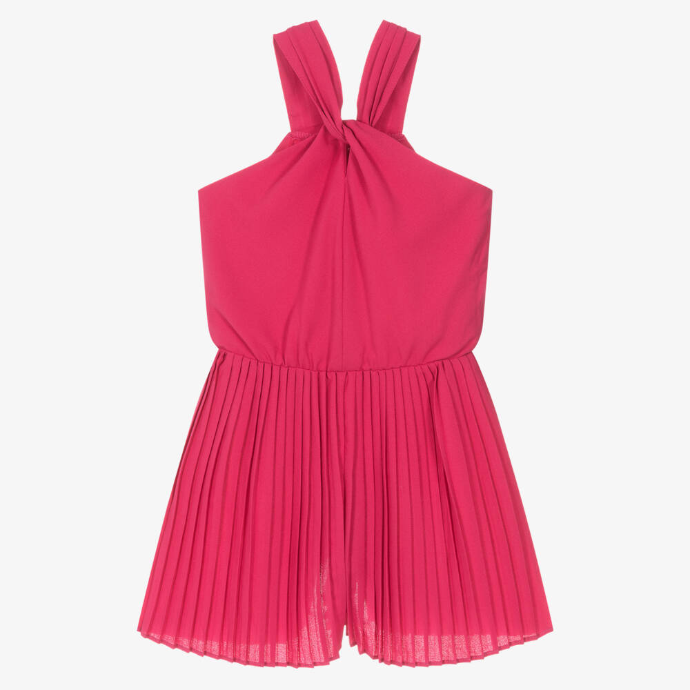 Mayoral-Girls Pink Crêpe Halter Playsuit | Childrensalon