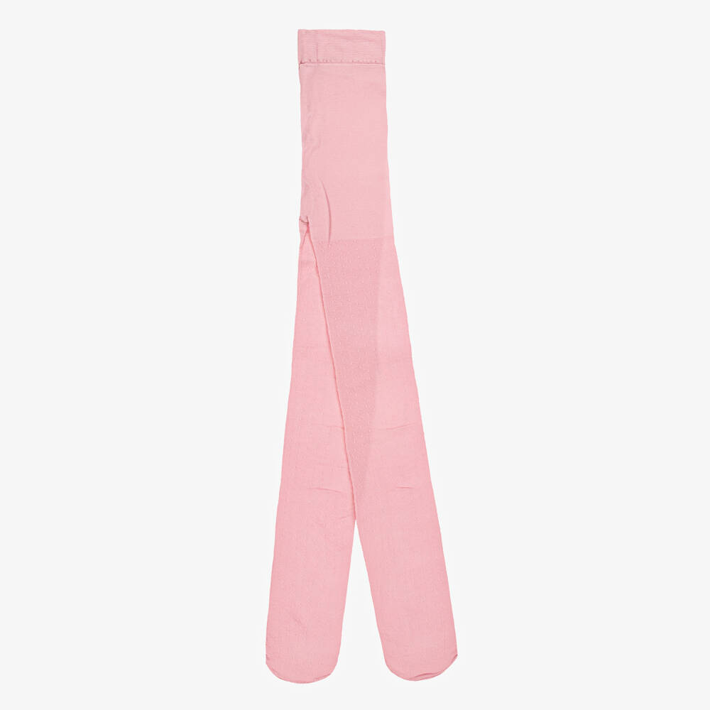 Mayoral-Girls Pink Plumeti Dot Tights | Childrensalon
