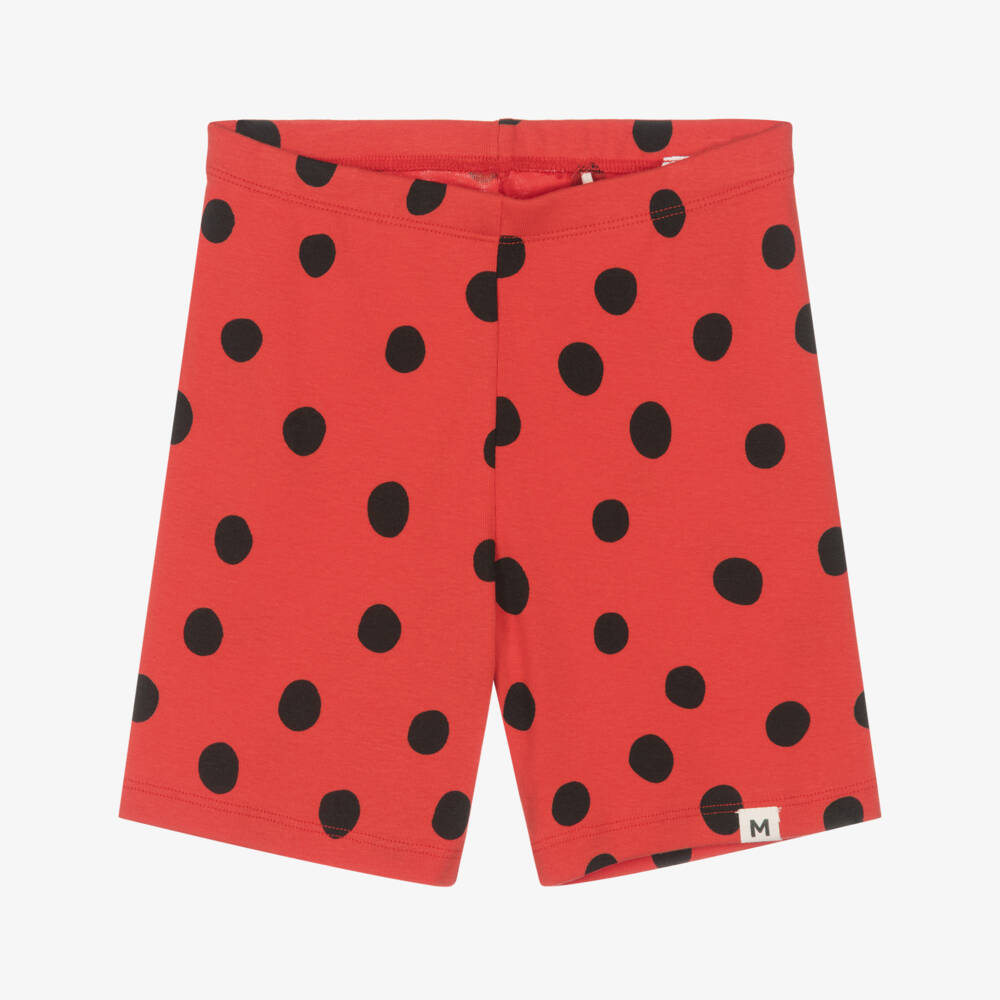 Mini Rodini-Girls Red Dots Organic Cotton Shorts | Childrensalon