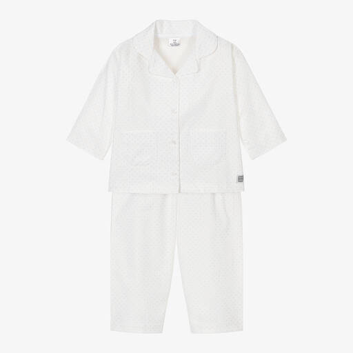 Minutus-Baby Boys Ivory & Blue Star Pyjamas | Childrensalon