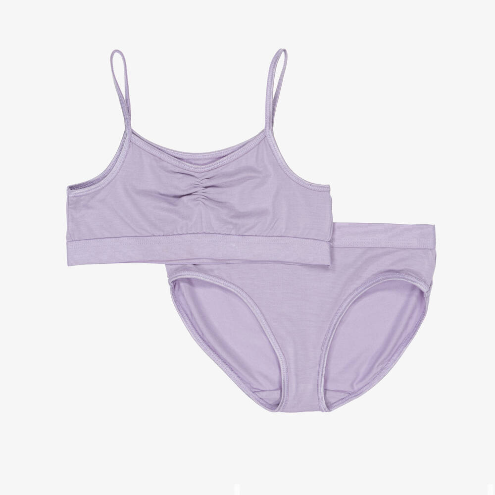 Molo-Girls Purple Lenzing Jersey Bra & Knickers Set | Childrensalon