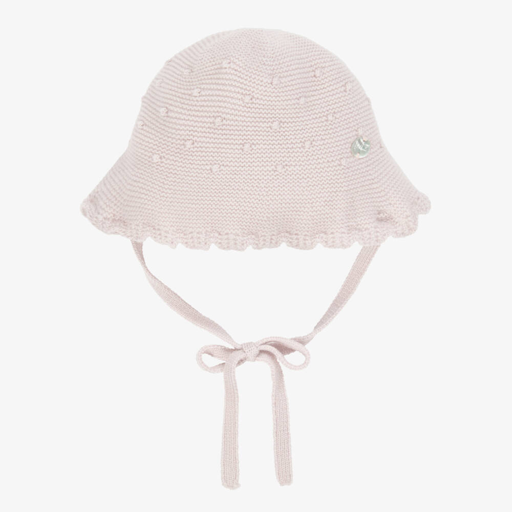 PAZ Rodríguez-Baby Girls Mauve Pink Wool Knit Hat | Childrensalon