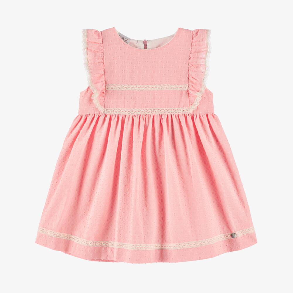 PAZ Rodríguez-Girls Pink Plumetis Cotton Dress | Childrensalon