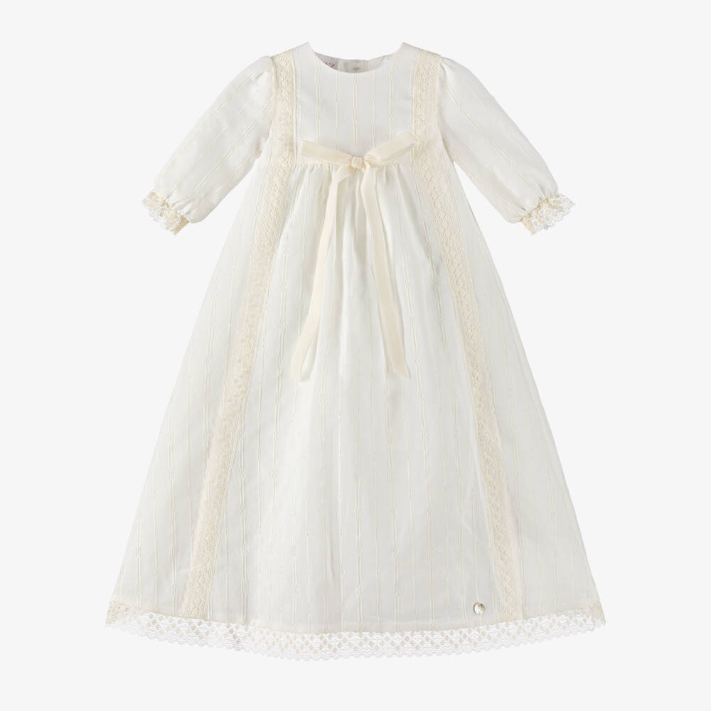 PAZ Rodríguez-Ivory Cotton & Lace Baby Ceremony Gown | Childrensalon