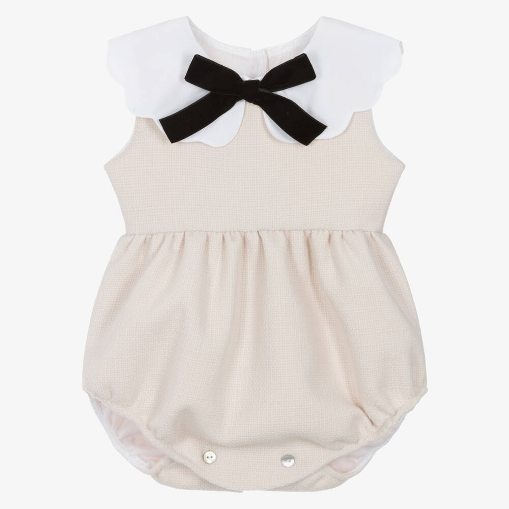 Phi Clothing-Baby Girls Ivory Tweed Shortie with Scalloped Collar | Childrensalon