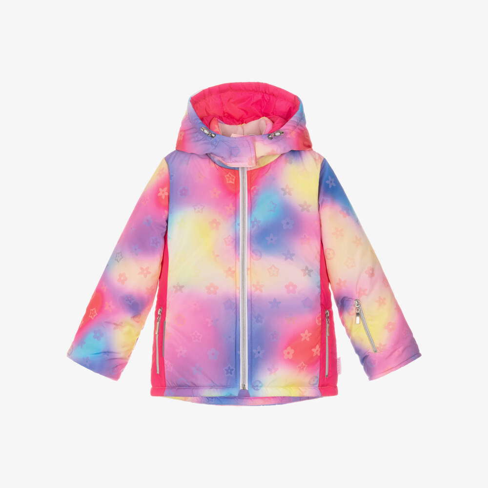 Pilguni-Girls Pink Tie-Dye Technical Ski Jacket | Childrensalon