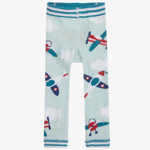 Powell Craft-Boys Blue Cotton Leggings | Childrensalon