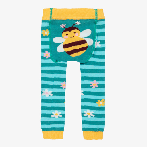 Powell Craft-Girls Blue Cotton Leggings | Childrensalon