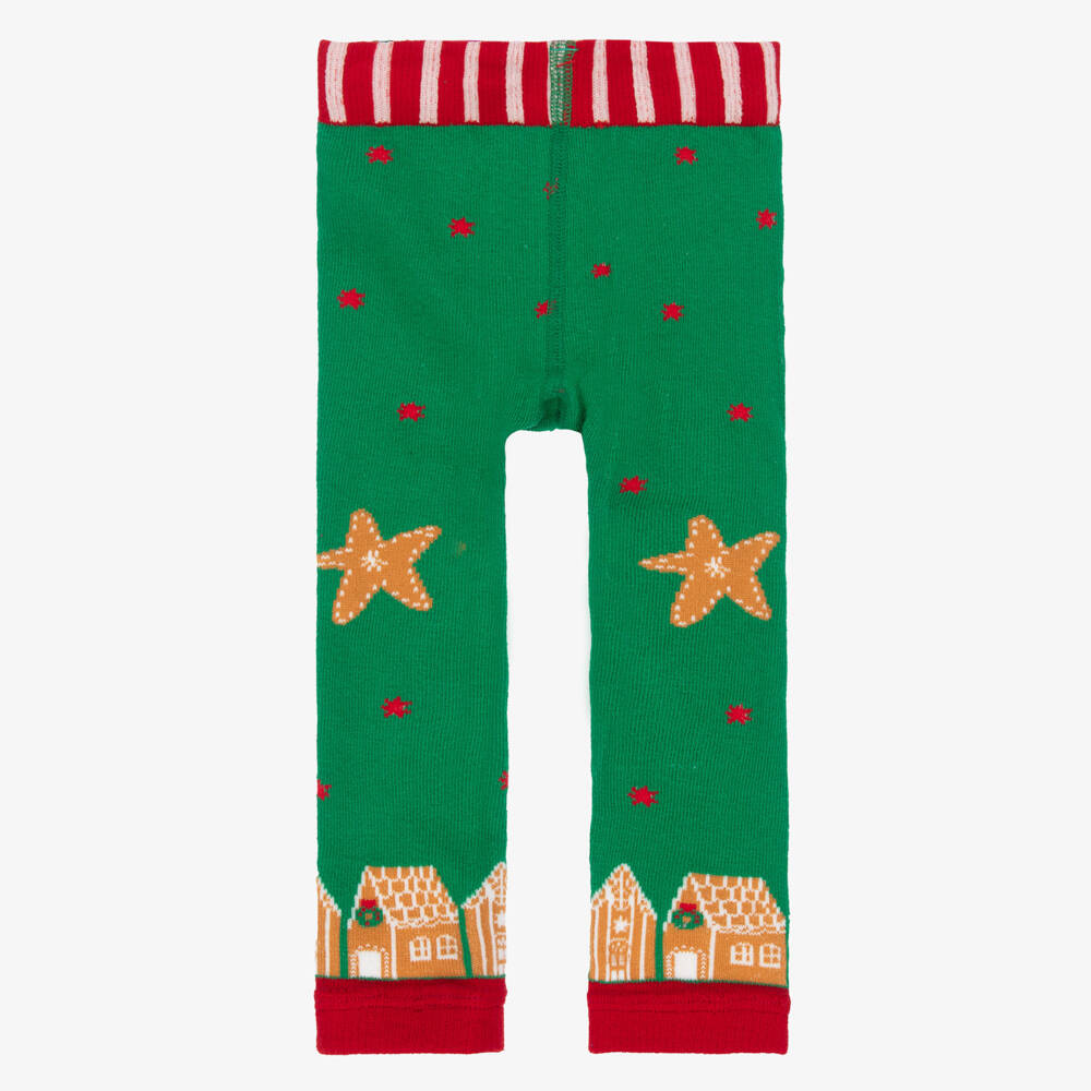 Powell Craft-Green Cotton Knit Gingerbread Leggings | Childrensalon