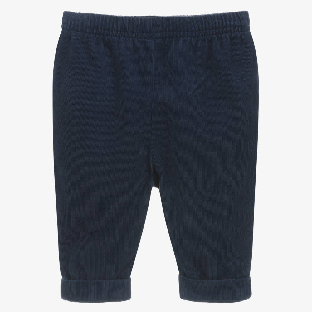 Ralph Lauren-Baby Boys Navy Blue Cotton Corduroy Trousers | Childrensalon