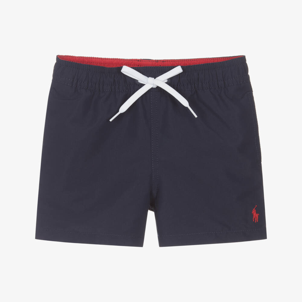 Ralph Lauren-Baby Boys Navy Blue Swim Shorts | Childrensalon