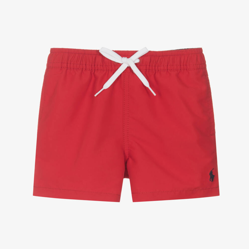 Ralph Lauren-Baby Boys Red Swim Shorts | Childrensalon