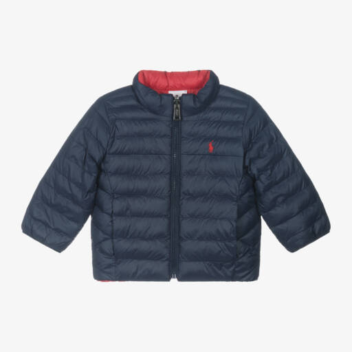 Ralph Lauren-Blue & Red Reversible Puffer Jacket | Childrensalon