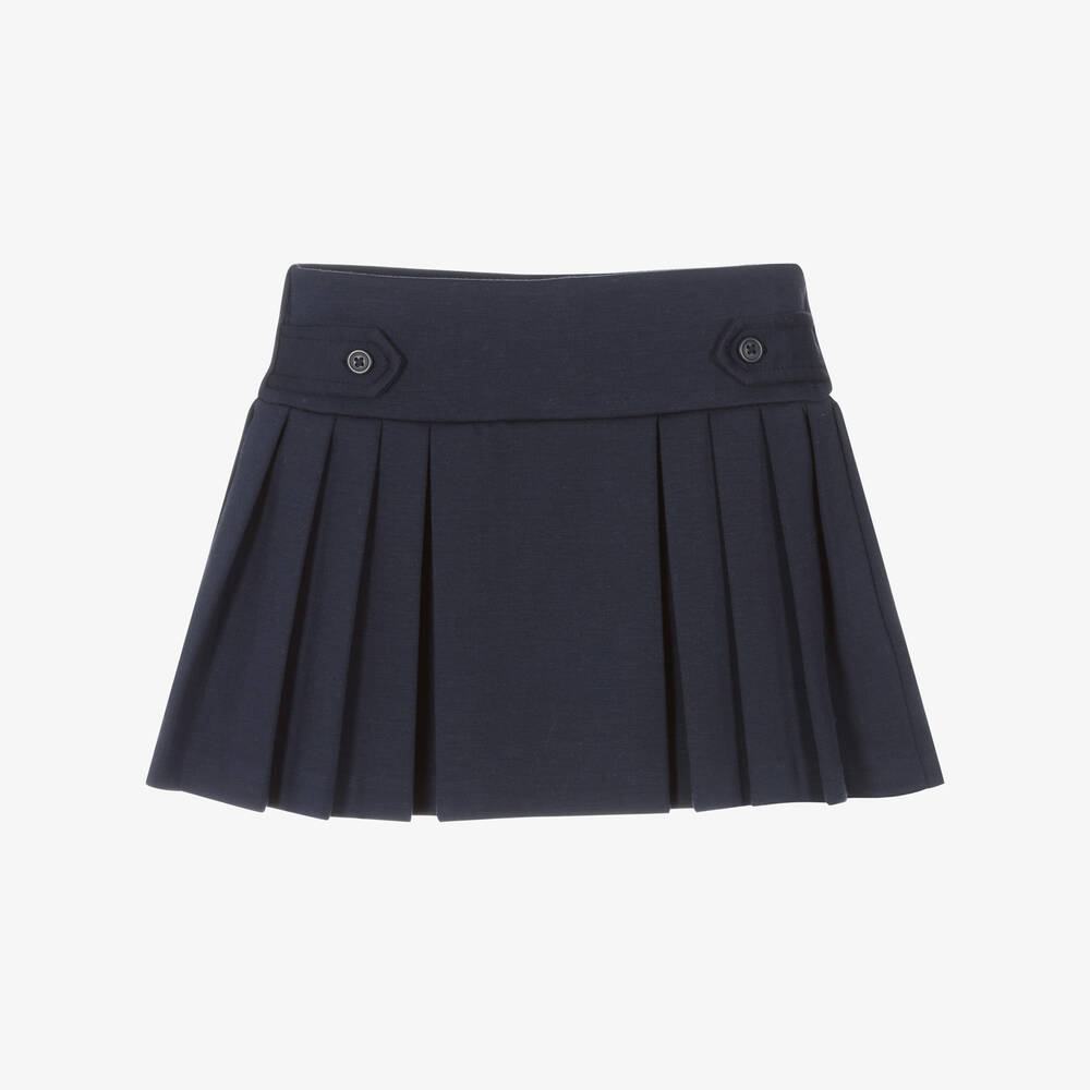 Ralph Lauren-Girls Blue Pleated Jersey Skort | Childrensalon