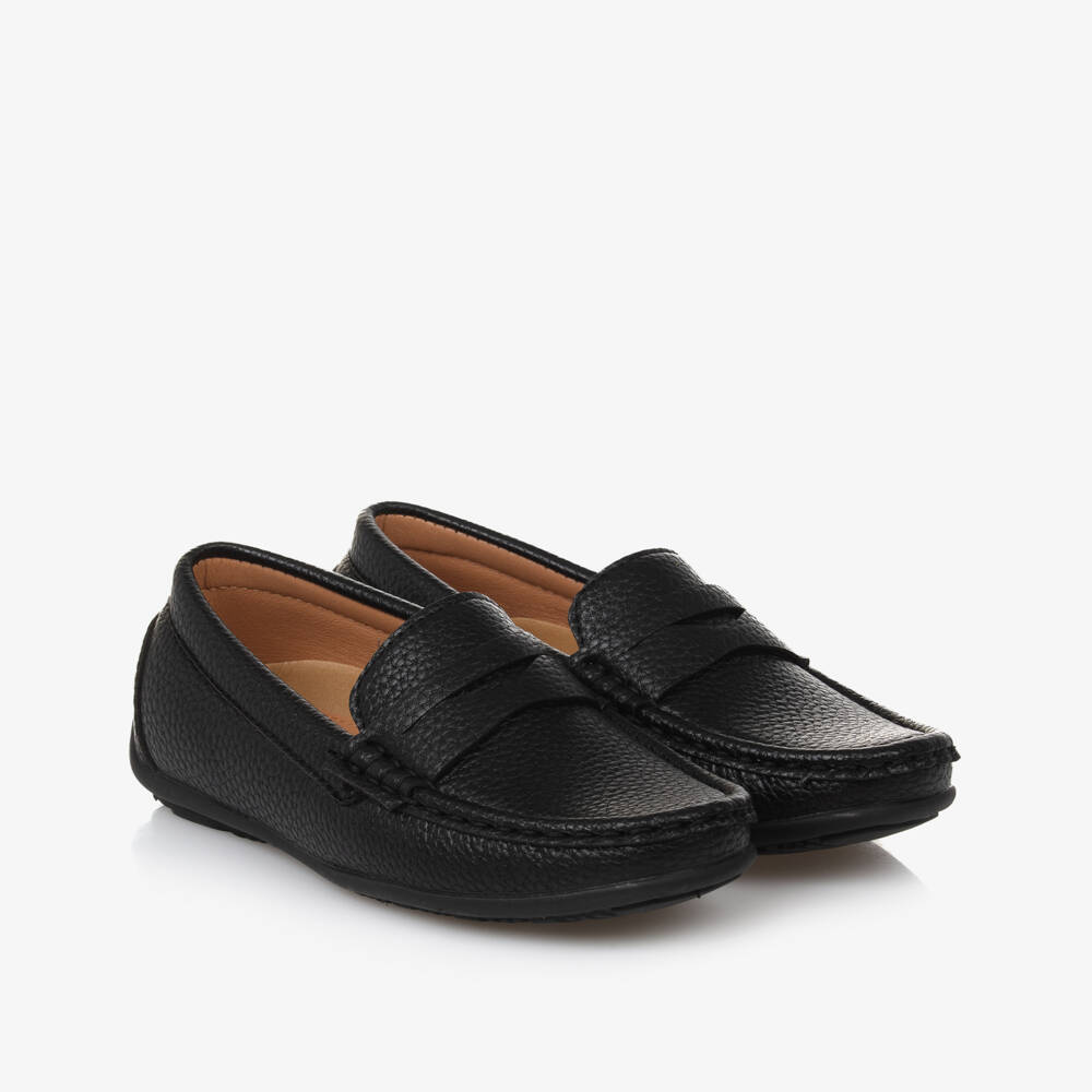 Sevva-Boys Black Faux Leather Loafers | Childrensalon