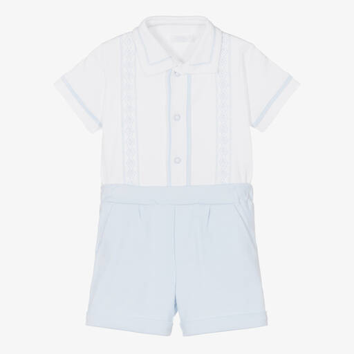 Sofija-White & Blue Shorts Set | Childrensalon