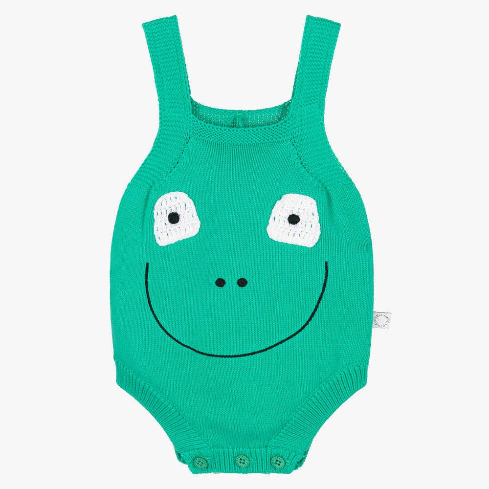Stella McCartney Kids-Baby Boys Green Cotton Knit Shortie | Childrensalon