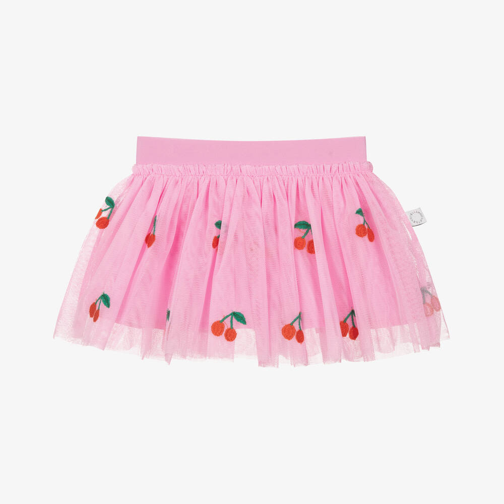 Stella McCartney Kids-Baby Girls Pink Tulle Cherry Skirt | Childrensalon