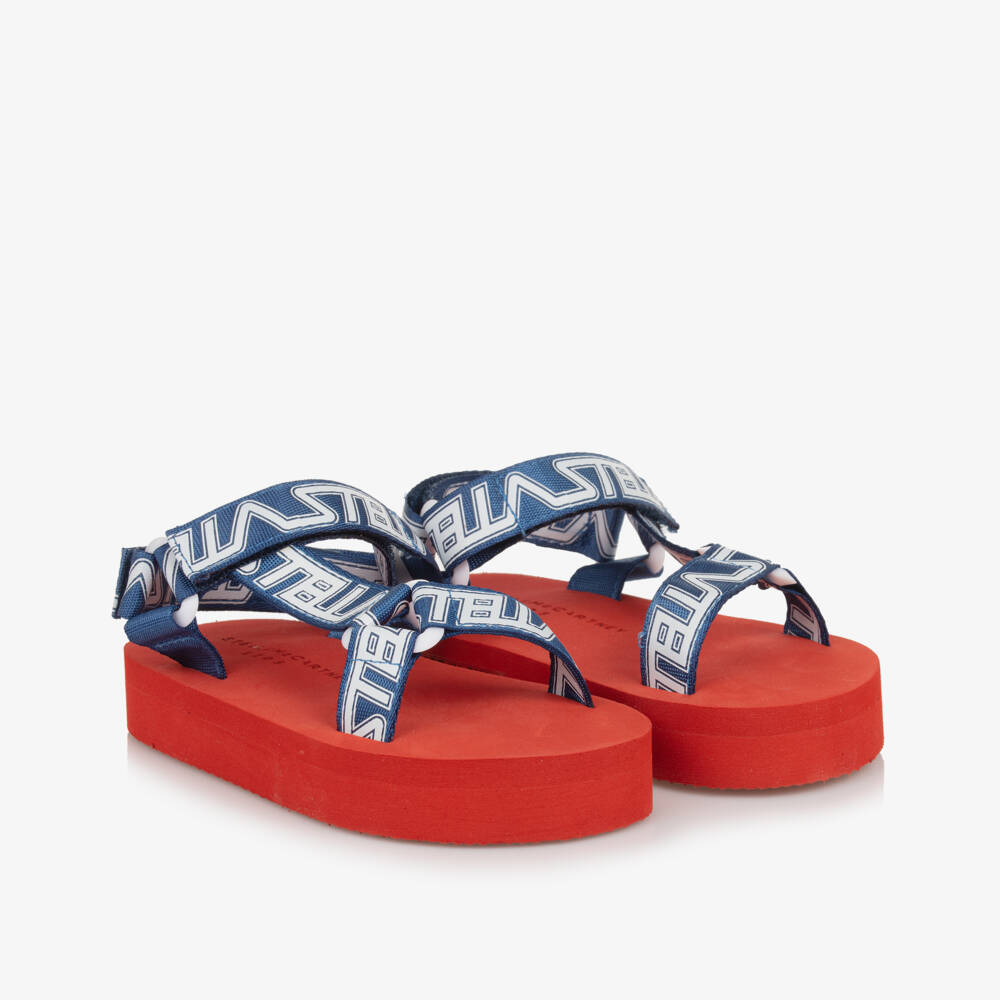 Stella McCartney Kids-Boys Blue & Red Sandals  | Childrensalon