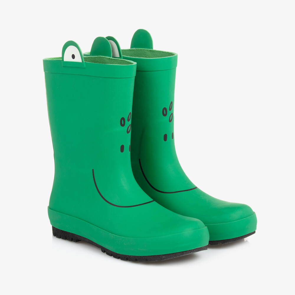 Stella McCartney Kids-Green Frog Rain Boots | Childrensalon