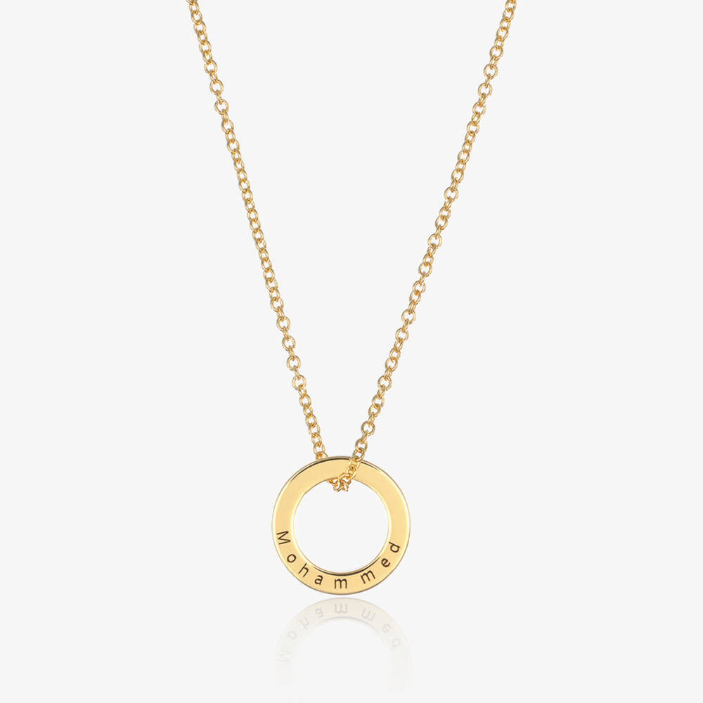 Treat Republic-Personalised Gold Plated Disc Necklace (47cm) | Childrensalon