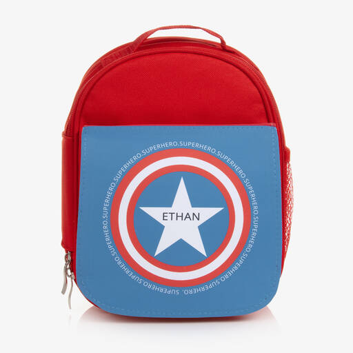Treat Republic-Red Personalised Superhero Lunch Bag (24cm) | Childrensalon