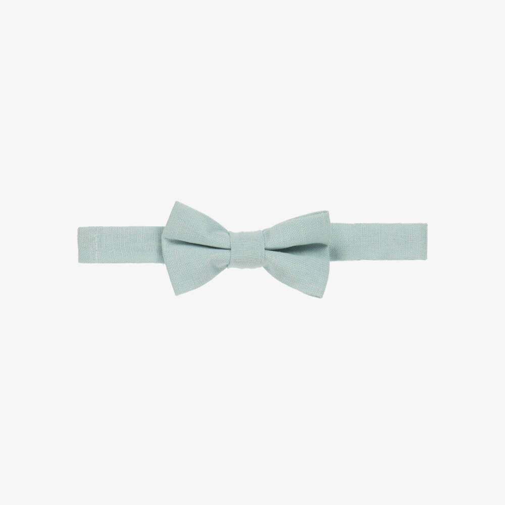 Tutto Piccolo-Boys Green Linen & Cotton Bow Tie | Childrensalon