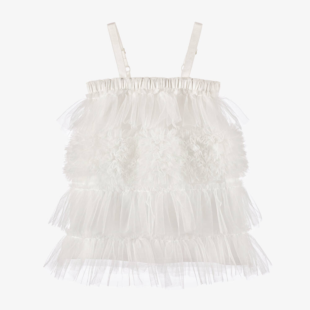 Tutu du Monde-Baby Girls Ivory Ruffled Tulle Dress | Childrensalon