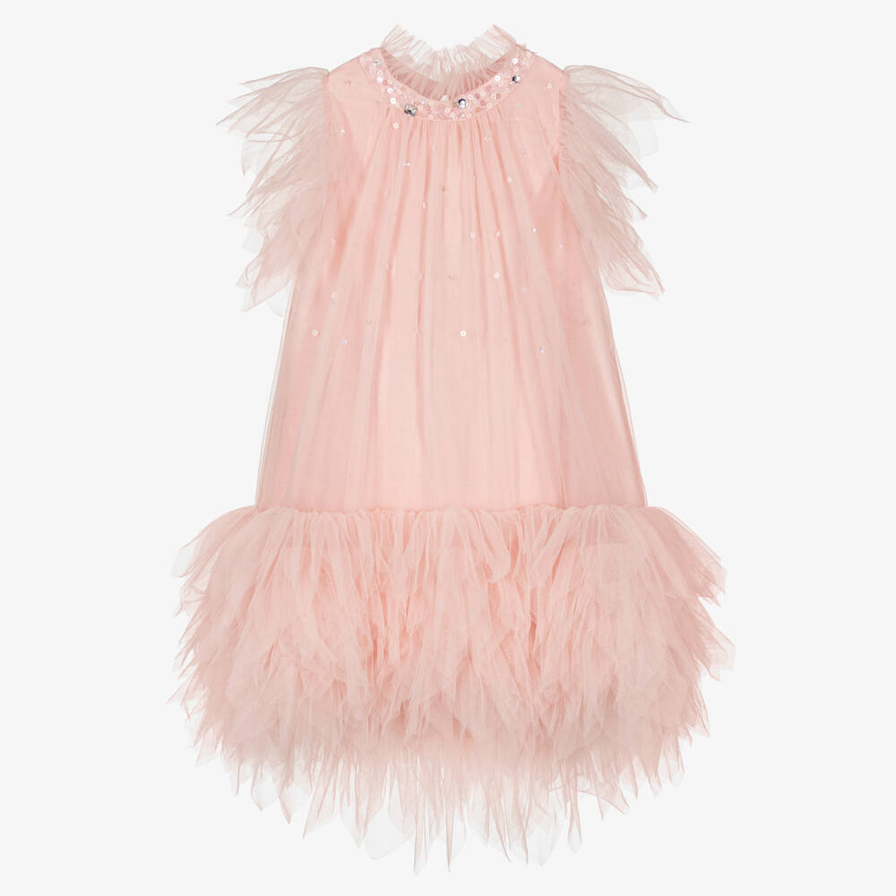 Tutu du Monde-Girls Pink Sequin Tulle Dress | Childrensalon