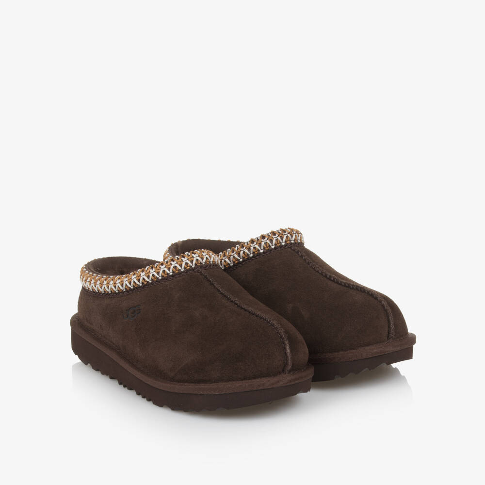 UGG-Brown Leather Tasman Mules | Childrensalon